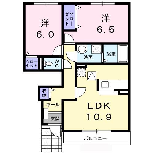 フランM.YI(2LDK/1階)の間取り写真