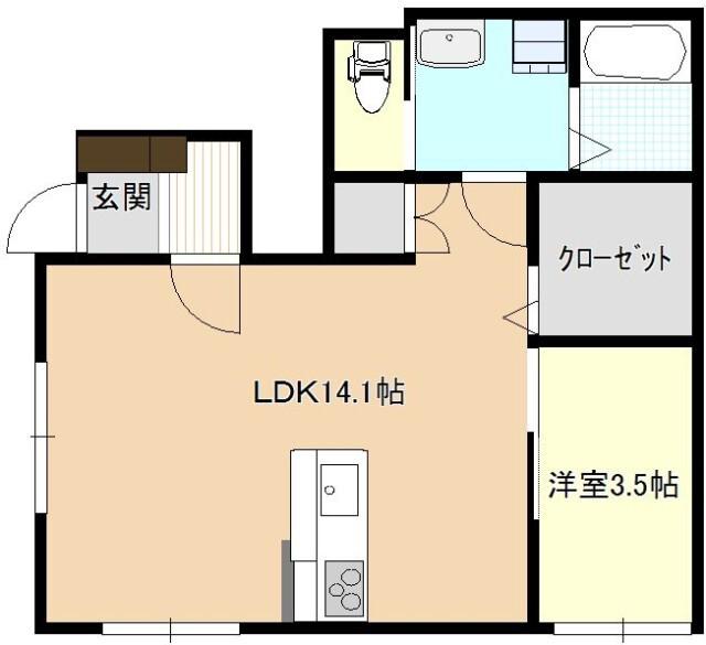 ハイツ未来(1LDK/1階)の間取り写真