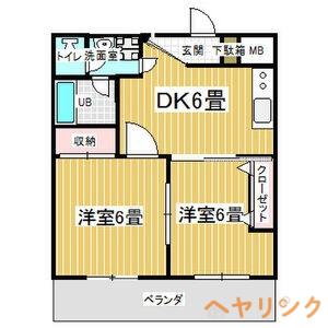 アルファパル喜多山(2DK/3階)の間取り写真