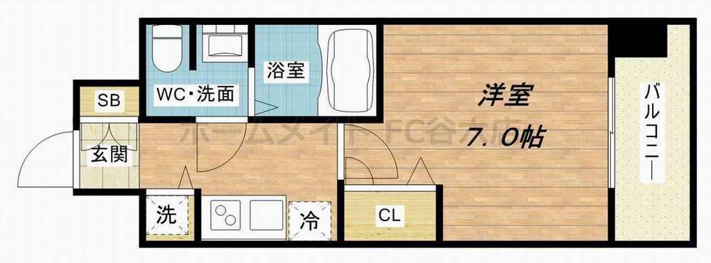 エスリード大阪城公園(1K/9階)の間取り写真