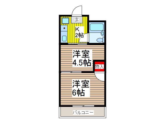 アズ川口レジデンス(2K/2階)の間取り写真