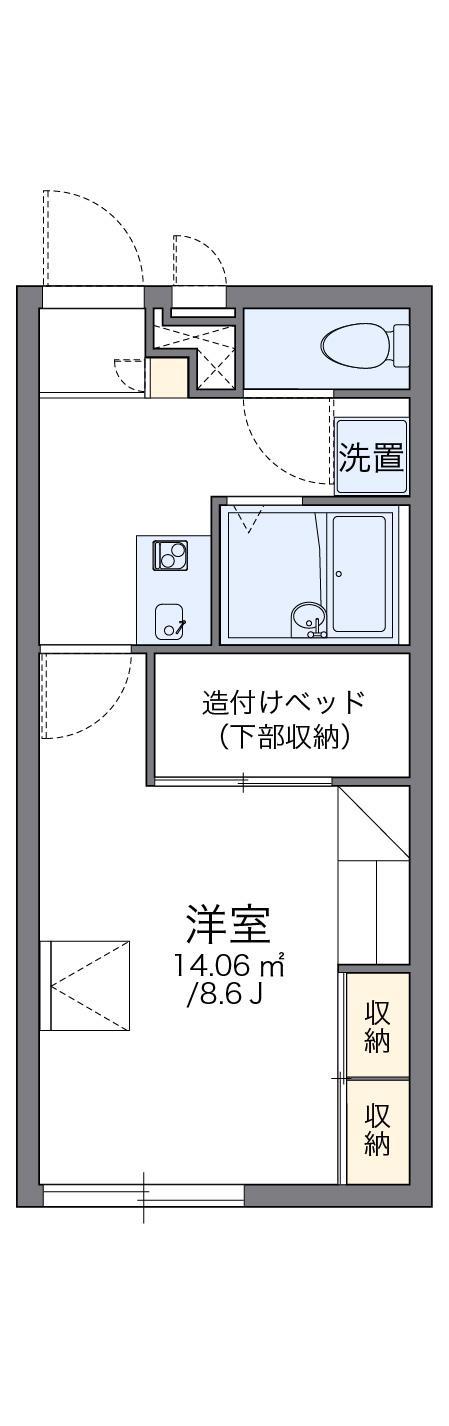 レオパレスユリハウス都府楼南(1K/1階)の間取り写真