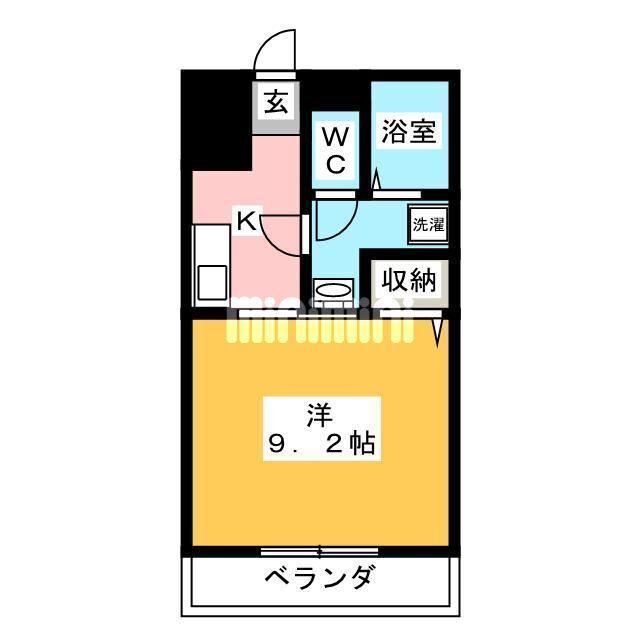 TRYM湘南台(1K/2階)の間取り写真