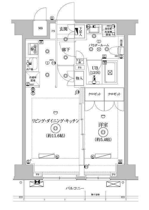 セジョリ墨田イーストIII(1LDK/5階)の間取り写真