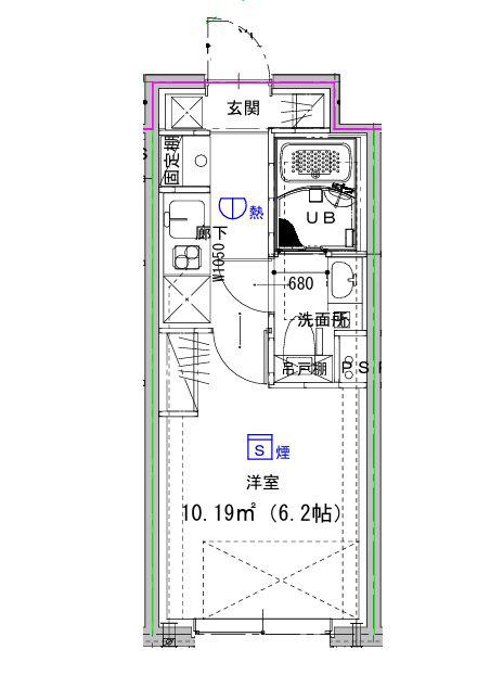 ベルシードステアー新中野(1K/3階)の間取り写真