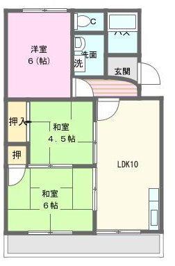 柳田マンション(3LDK/1階)の間取り写真
