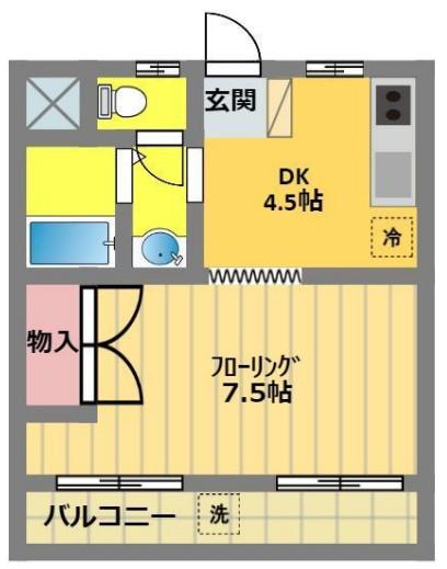 プロスペリティ大東(1DK/3階)の間取り写真