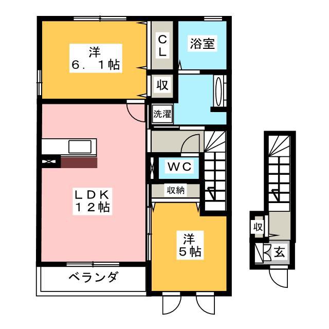 アネシス(2LDK/2階)の間取り写真