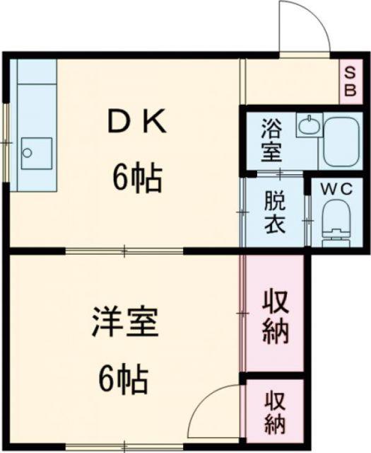 諸隈ビル(1DK/6階)の間取り写真
