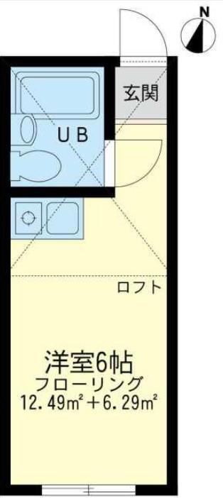 ユナイトステージカンセイサーフサイド(ワンルーム/1階)の間取り写真