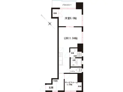 エスタシオン辻山(1SLDK/7階)の間取り写真