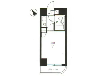 ライオンズマンション東新小岩(1K/7階)の間取り写真