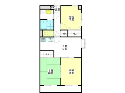 アステール(2LDK/3階)の間取り写真