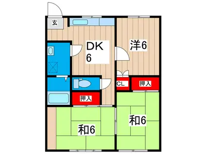 ラ フォーレシャンテA(3DK/2階)の間取り写真