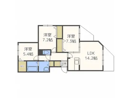 マンダリーノ MANDARINO(2LDK/4階)の間取り写真