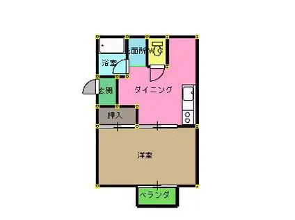 アークヒルズI(1DK/2階)の間取り写真