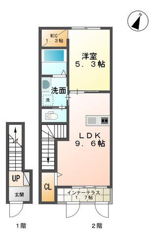 ファースト ティアラ(1LDK/2階)の間取り写真