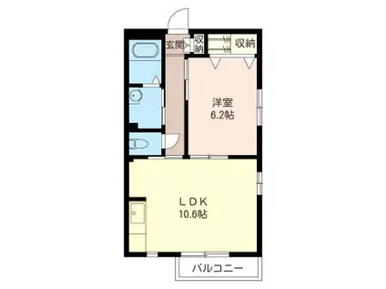 アネックスガーデン壱番館(1LDK/2階)の間取り写真