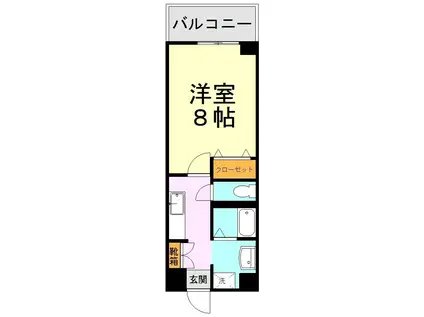 サンデンハイツ新町(1K/2階)の間取り写真