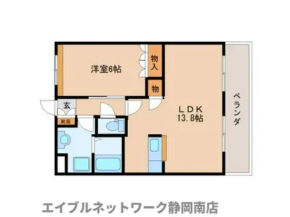 クレッシェンド(1LDK/1階)の間取り写真