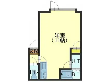 フレンド高丘(ワンルーム/2階)の間取り写真