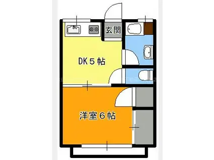 丸田マンション(1DK/2階)の間取り写真