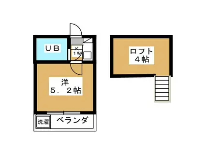 オリオン(1K/2階)の間取り写真