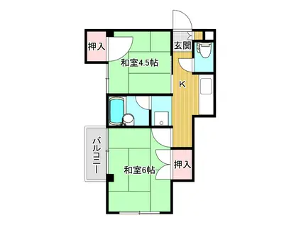 コープエンドー(2K/5階)の間取り写真