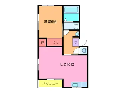 メゾンドケイI(1LDK/1階)の間取り写真