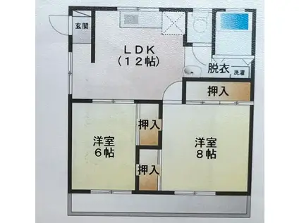 松尾原マンション(2LDK/2階)の間取り写真