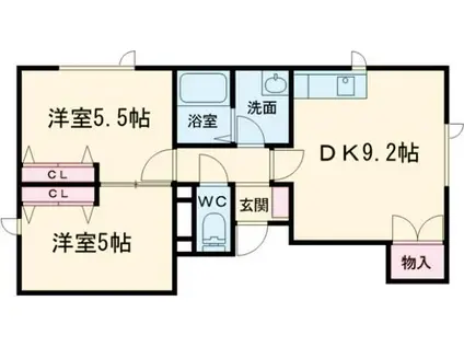 メゾンきむら(2DK/2階)の間取り写真