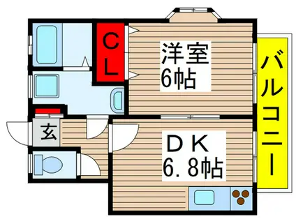 メゾン ドワーフ(1DK/2階)の間取り写真