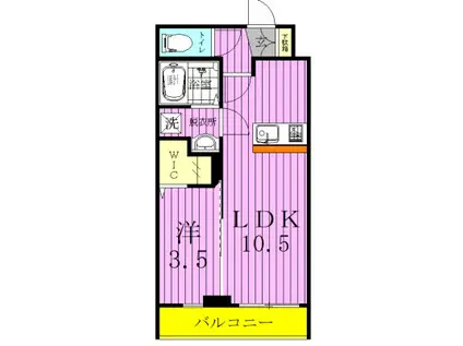 CRESCENT COURT クレセントコート(1LDK/2階)の間取り写真