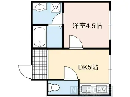 LILOアパートメント鶴見(1DK/1階)の間取り写真