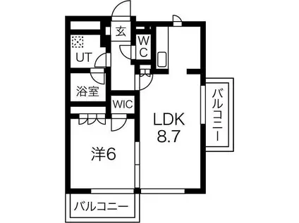 キャストビル豊田(1LDK/5階)の間取り写真
