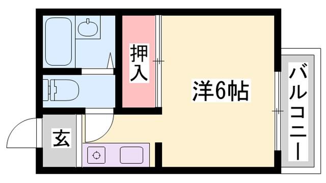 ヒューマンハイツI(1K/2階)の間取り写真