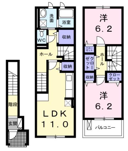 ジュビリーハウス(2LDK/2階)の間取り写真