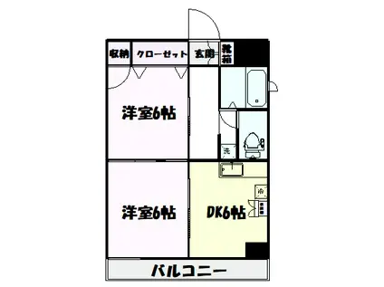 紫竹山ビル(2DK/3階)の間取り写真