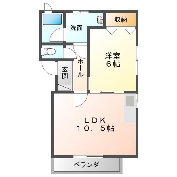 コーポかなざわ(1LDK/2階)の間取り写真