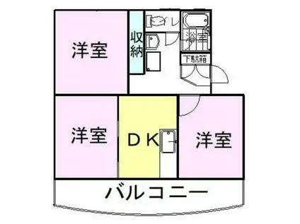 道原マンション(3DK/1階)の間取り写真