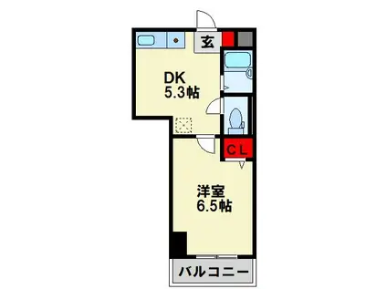 FAIREBRILLER黒崎(1DK/3階)の間取り写真