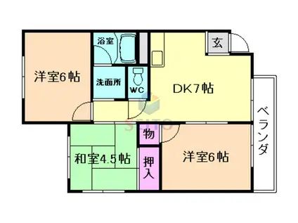 第二メゾンユタカ(3DK/2階)の間取り写真