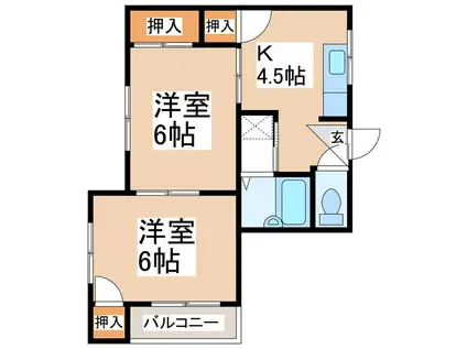 セントラルビル(2K/2階)の間取り写真