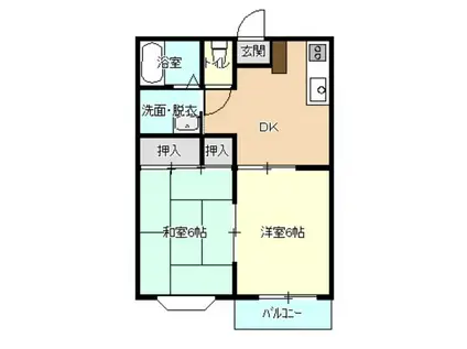 DUET B(2DK/1階)の間取り写真