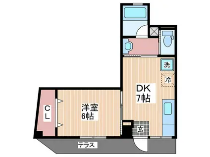 東井ハイツ(1DK/1階)の間取り写真