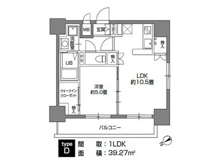カスタリア三ノ輪(1LDK/4階)の間取り写真