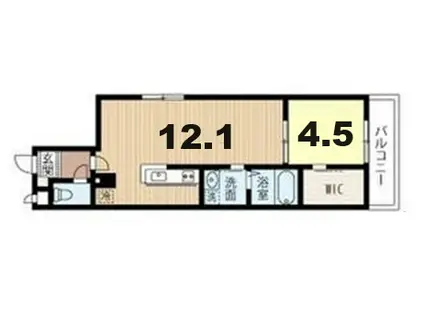 ブリーゼ千歳本町(1LDK/2階)の間取り写真