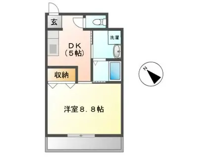 クラージュ21(1K/3階)の間取り写真