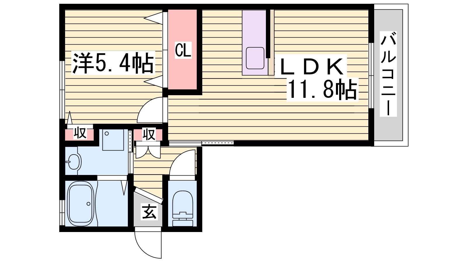 ウェルエンジュ(1LDK/2階)の間取り写真
