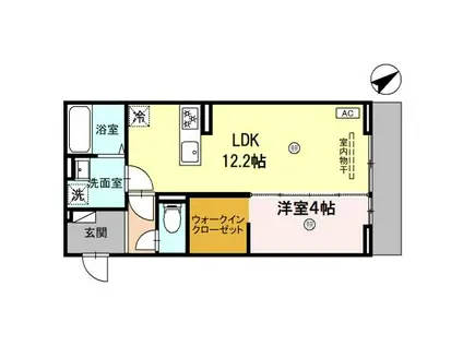 ルグラン龍野 (1LDK/2階)の間取り写真